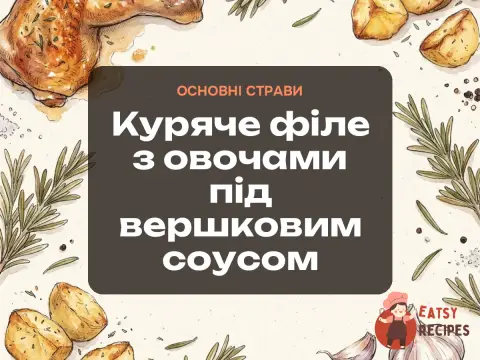 Куряче філе з овочами під вершковим соусом