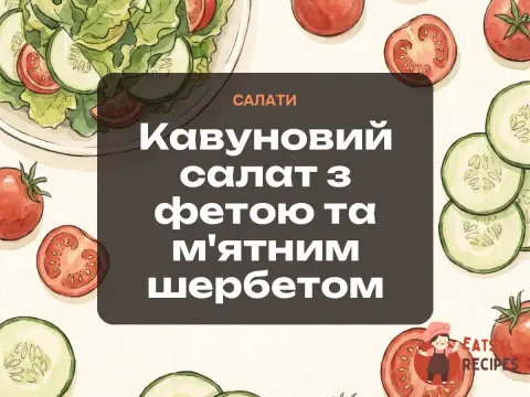 Кавуновий салат з фетою та м'ятним шербетом