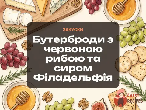 Бутерброди з червоною рибою та сиром Філадельфія