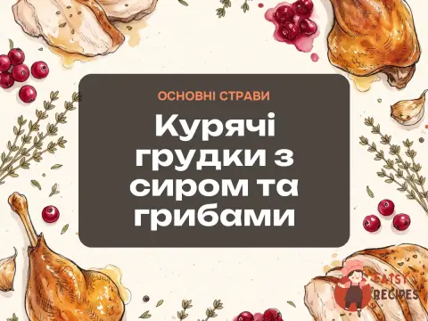 Курячі грудки з сиром та грибами