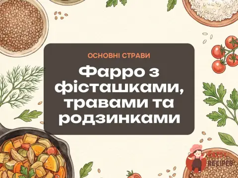 Фарро з фісташками, травами та родзинками