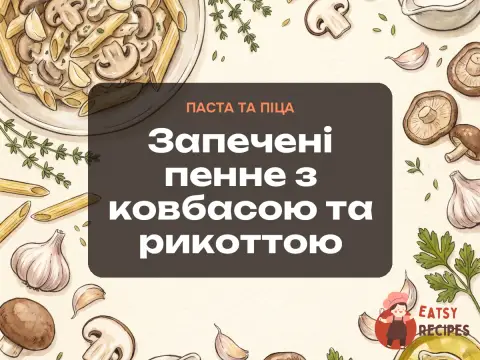 Запечені пенне з ковбасою та рикоттою