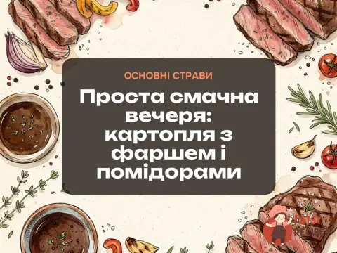 Проста смачна вечеря: картопля з фаршем і помідорами