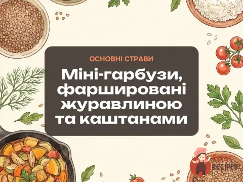 Міні-гарбузи, фаршировані журавлиною та каштанами