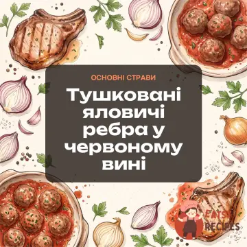 Тушковані яловичі ребра у червоному вині