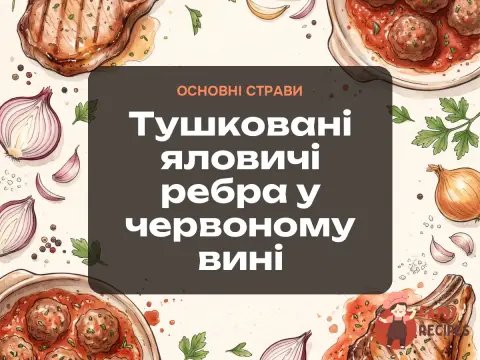 Тушковані яловичі ребра у червоному вині