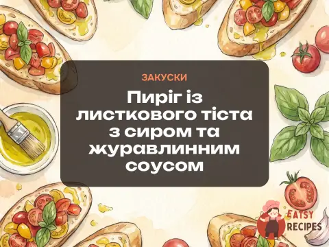 Пиріг із листкового тіста з сиром та журавлинним соусом