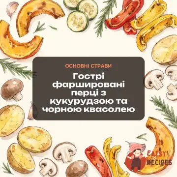 Гострі фаршировані перці з кукурудзою та чорною квасолею