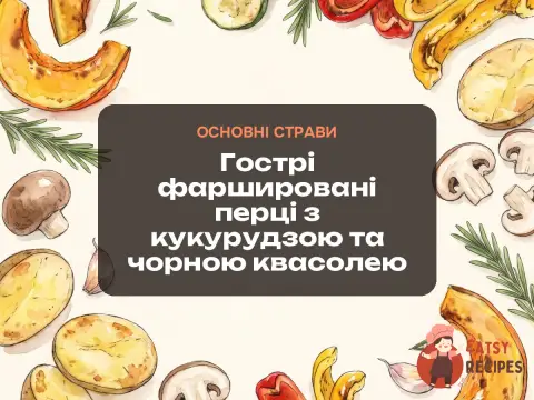Гострі фаршировані перці з кукурудзою та чорною квасолею
