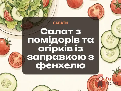 Салат з помідорів та огірків із заправкою з фенхелю