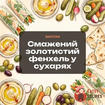 Смажений золотистий фенхель у сухарях
