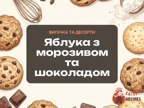 Яблука з морозивом та шоколадом
