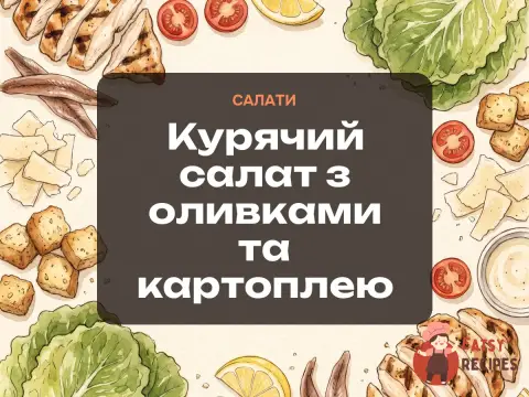Курячий салат з оливками та картоплею