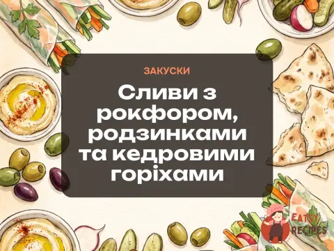 Сливи з рокфором, родзинками та кедровими горіхами