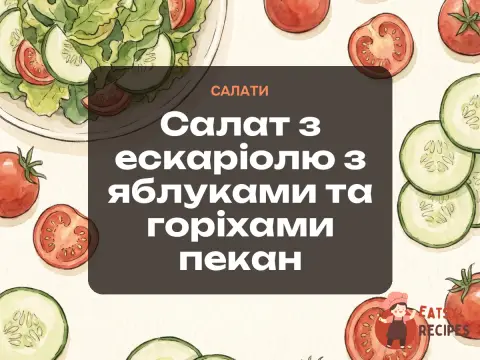 Салат з ескаріолю з яблуками та горіхами пекан