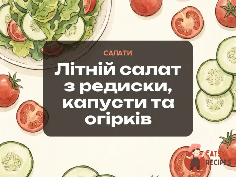 Літній салат з редиски, капусти та огірків