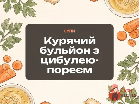 Курячий бульйон з цибулею-пореєм