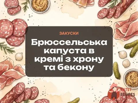 Брюссельська капуста в кремі з хрону та бекону