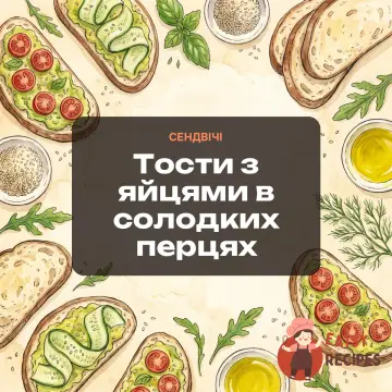 Тости з яйцями в солодких перцях