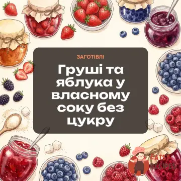 Груші та яблука у власному соку без цукру