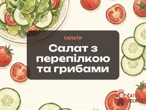 Салат з перепілкою та грибами