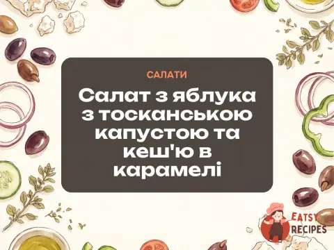 Салат з яблука з тосканською капустою та кеш'ю в карамелі