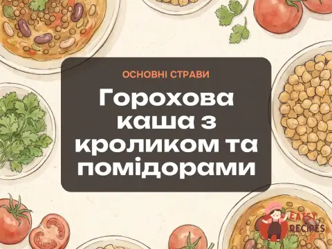 Горохова каша з кроликом та помідорами