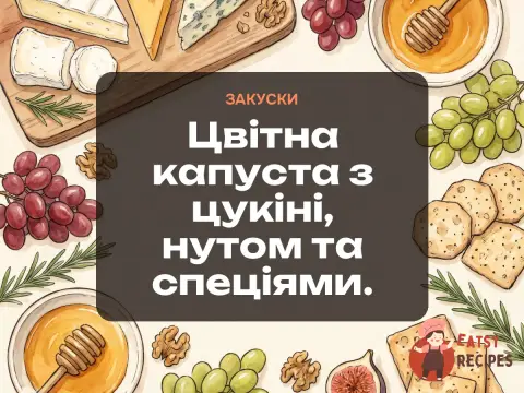 Цвітна капуста з цукіні, нутом та спеціями.