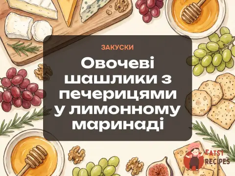 Овочеві шашлики з печерицями у лимонному маринаді