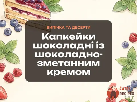 Капкейки шоколадні із шоколадно-зметанним кремом