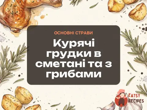 Курячі грудки в сметані та з грибами