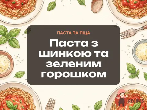 Паста з шинкою та зеленим горошком