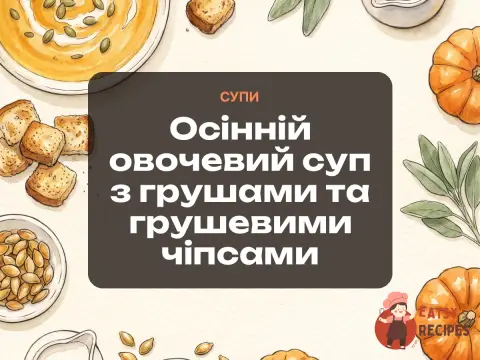 Осінній овочевий суп з грушами та грушевими чіпсами