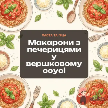 Макарони з печерицями у вершковому соусі