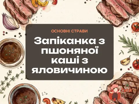 Запіканка з пшоняної каші з яловичиною