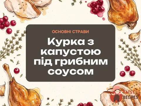 Курка з капустою під грибним соусом