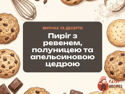 Пиріг з ревенем, полуницею та апельсиновою цедрою