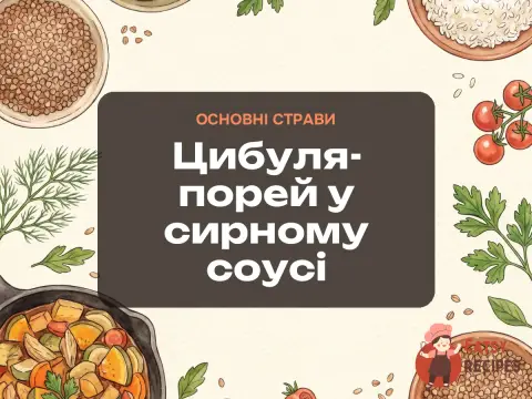 Цибуля-порей у сирному соусі