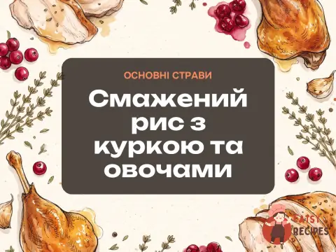 Смажений рис з куркою та овочами
