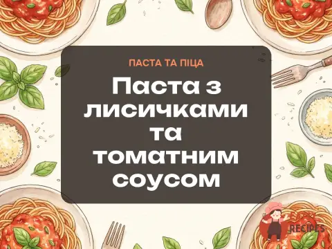 Паста з лисичками та томатним соусом