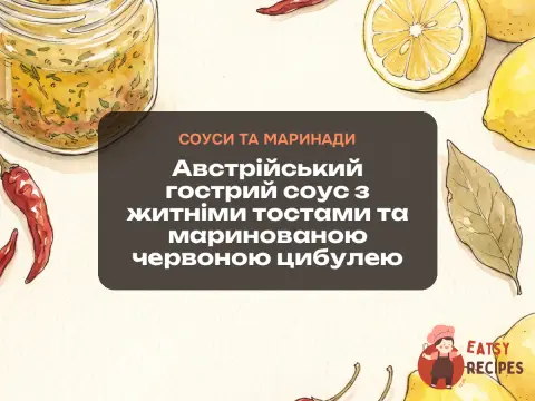 Австрійський гострий соус з житніми тостами та маринованою червоною цибулею