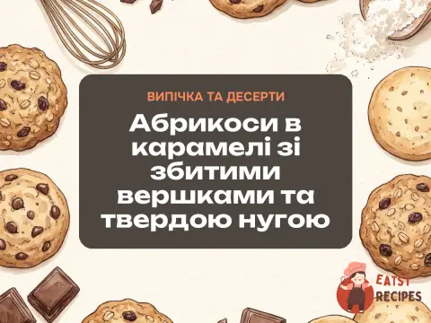 Абрикоси в карамелі зі збитими вершками та твердою нугою