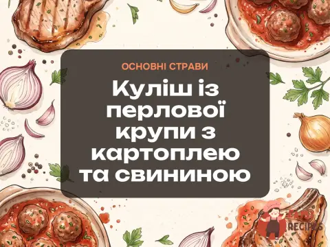 Куліш із перлової крупи з картоплею та свининою