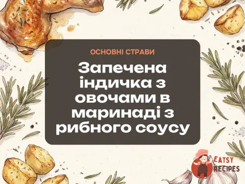 Запечена індичка з овочами в маринаді з рибного соусу