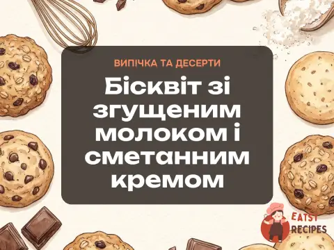 Бісквіт зі згущеним молоком і сметанним кремом