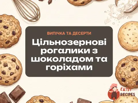 Цільнозернові рогалики з шоколадом та горіхами