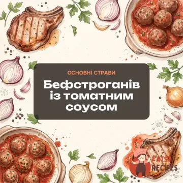 Бефстроганів із томатним соусом