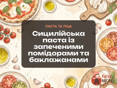 Сицилійська паста із запеченими помідорами та баклажанами