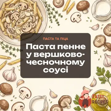 Паста пенне у вершково-чесночному соусі