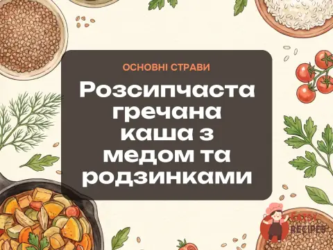 Розсипчаста гречана каша з медом та родзинками